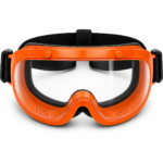 LUNETTE MASQUE BLANC ETANCHE EN PVC ORANGE A BANDEAU ELASTIQUE ACEM