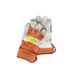 PAIRE DE GANT CUIRE+TOILE 10.5" BANDE FLUO AC 2504 ACEM