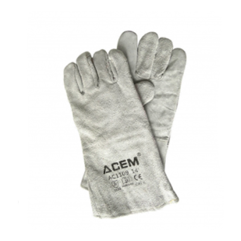 9192-gallery-1 (1) PAIRE DE GANT ANTI-CHALEUR EN CUIRE SOUDEUR 14" GRIS ACEM – Image 1
