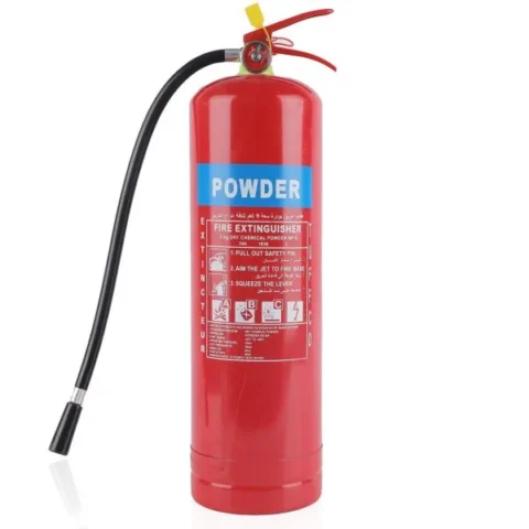 Extincteur à poudre ABC 6 kg, idéal pour éteindre les feux de classe A, B et C.