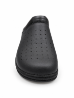 Sabot anatomique noir en cuir perforé