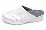 Sabot médical blanc perforé à semelle intérieure grise. – Image 2