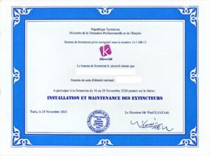 Installation et maintenance des extincteurs
